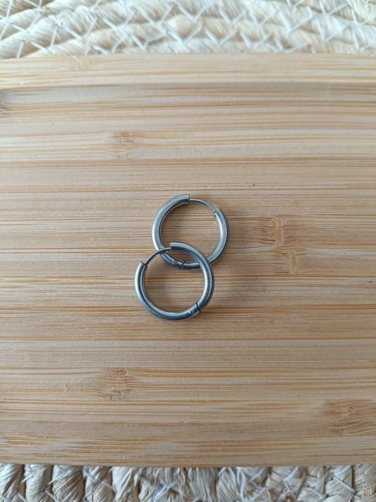 Créole argentée 14mm
