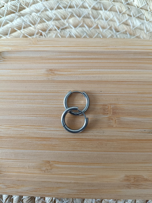 Créole argentée 12 mm